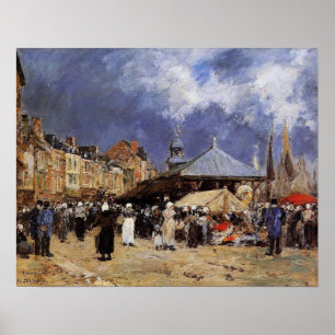 Affiche Boudin - Marché À Trouville