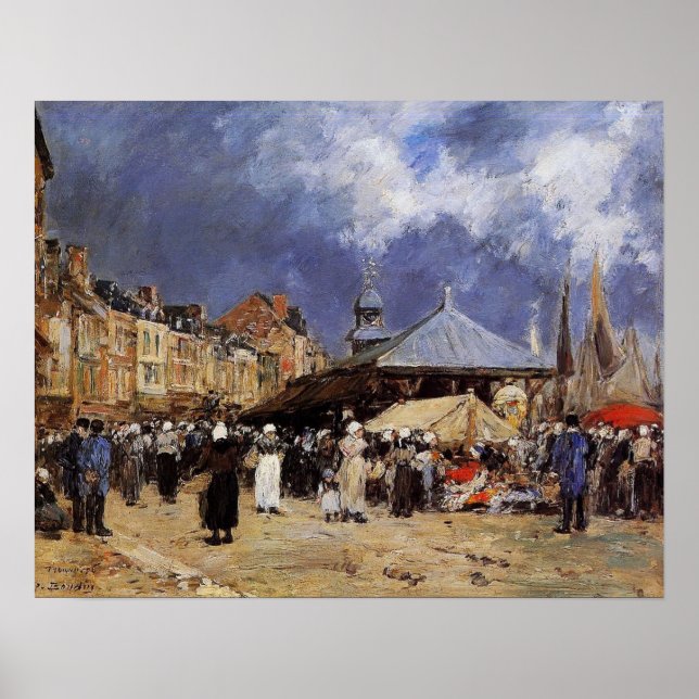 Affiche Boudin - Marché À Trouville (Devant)