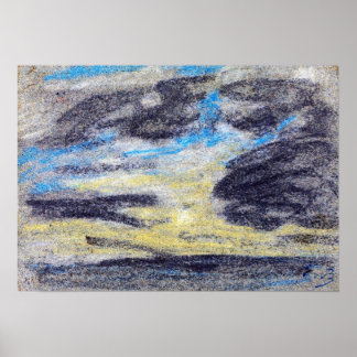 Affiche Boudin - Nuages au-dessus de la mer 1860