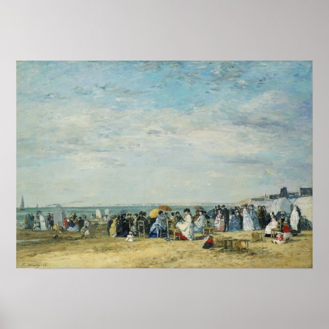 Affiche Boudin - Plage De Trouville (Devant)