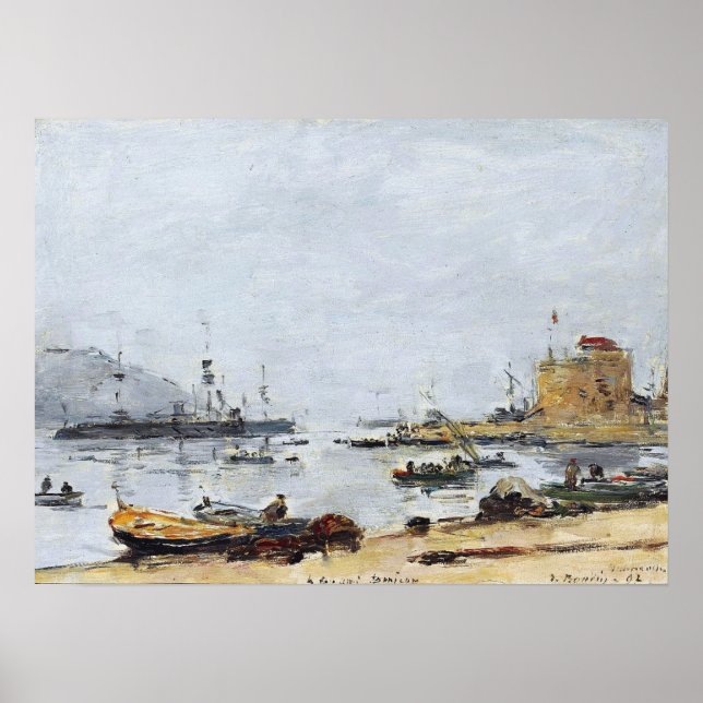Affiche Boudin - Port À Villefranche 1892 (Devant)