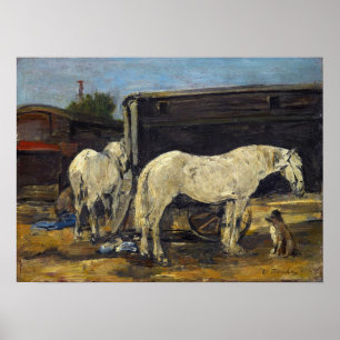 Affiche Boudin - Transport De Nomades 1885