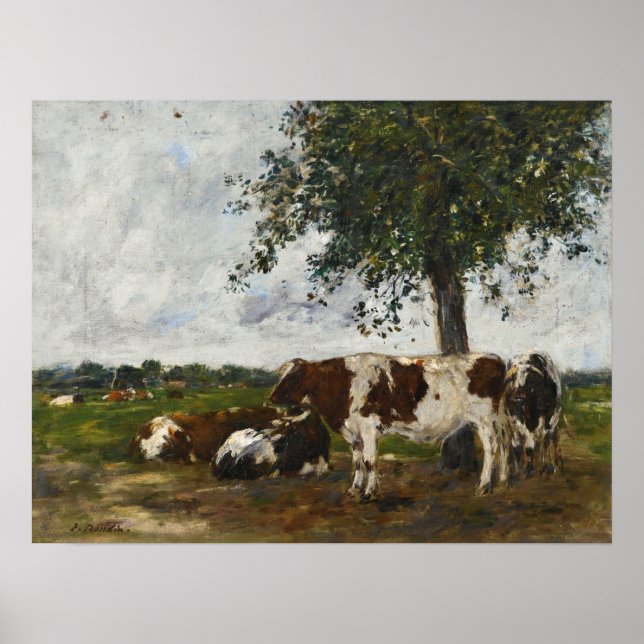 Affiche Boudin - Vaches au pâturage (Devant)