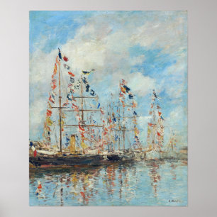 Affiche Boudin - Yacht Basin At Trouville-Deauville 1895