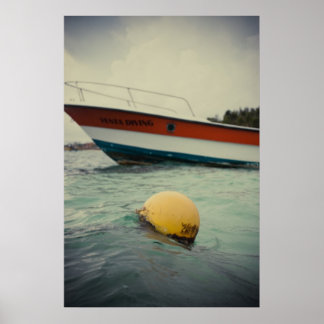 Affiche Bouée et bateau dans l'eau