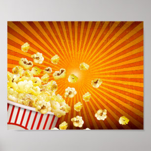 Affiche Bouffon de Popcorn rétro mignon Film Film