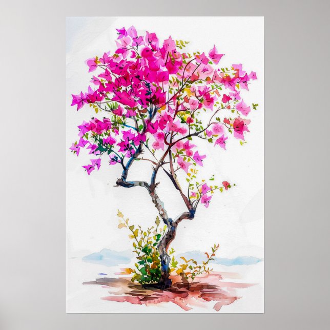 Affiche Bougainvillier rose (Devant)