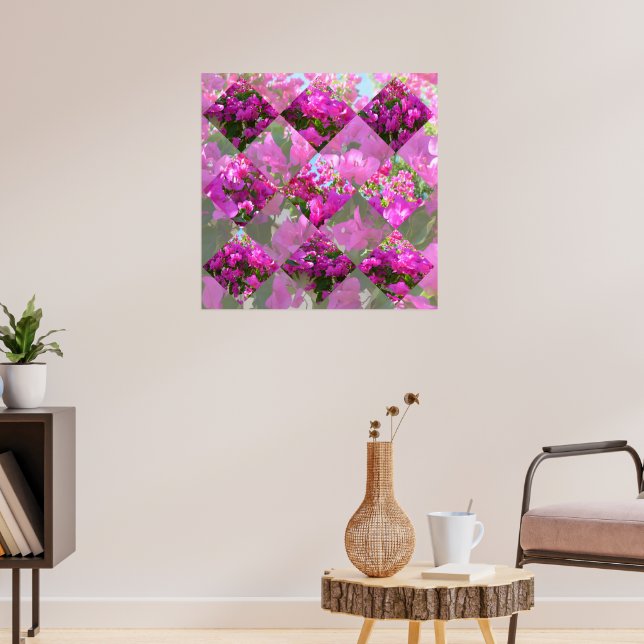 Affiche Bougainvilliers roses Fleurs Diamant Design, (Salon 3)
