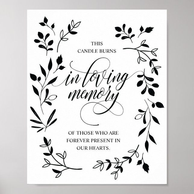 Affiche Bougie commémorative de souvenir en mémoire aimant (Devant)