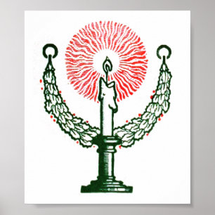 Affiche Bougie de Noël traditionnelle