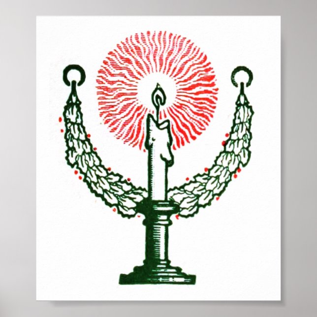 Affiche Bougie de Noël traditionnelle (Devant)