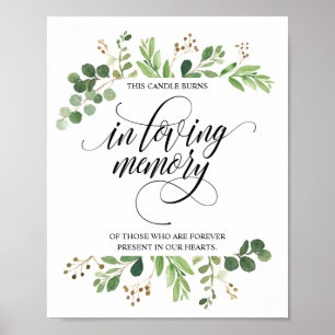 Affiche Bougie de souvenir à la mémoire en signe de respec