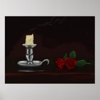 Affiche Bougie et fleur