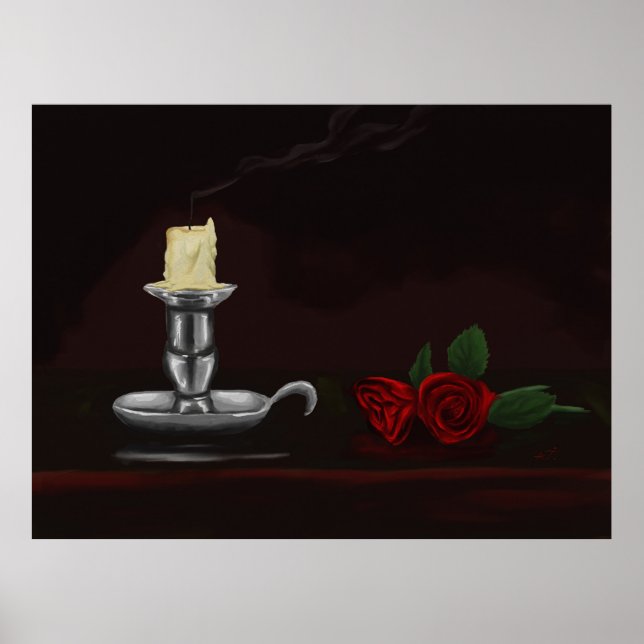 Affiche Bougie et fleur (Devant)