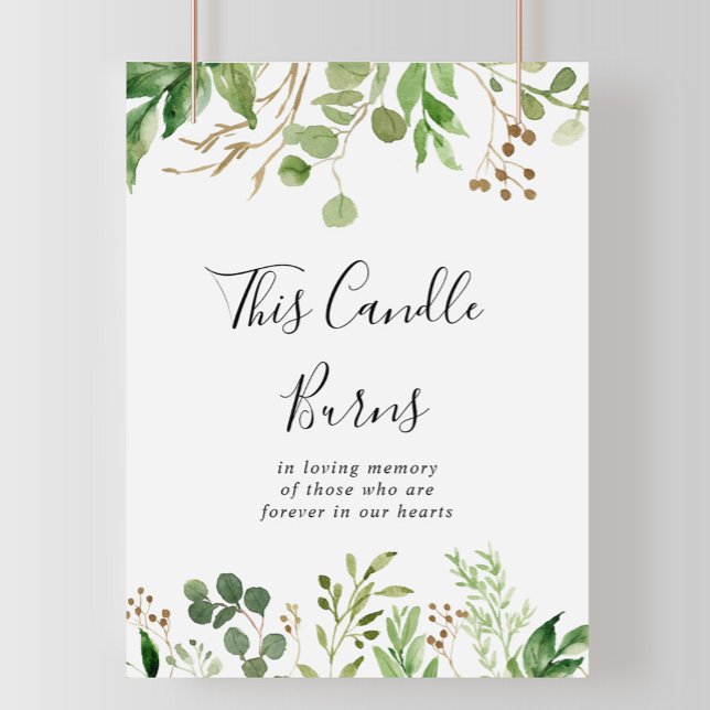 Affiche Bougie Fleurs Simples d'Eucalyptus Ce Panneau Brûl (Créateur téléchargé)