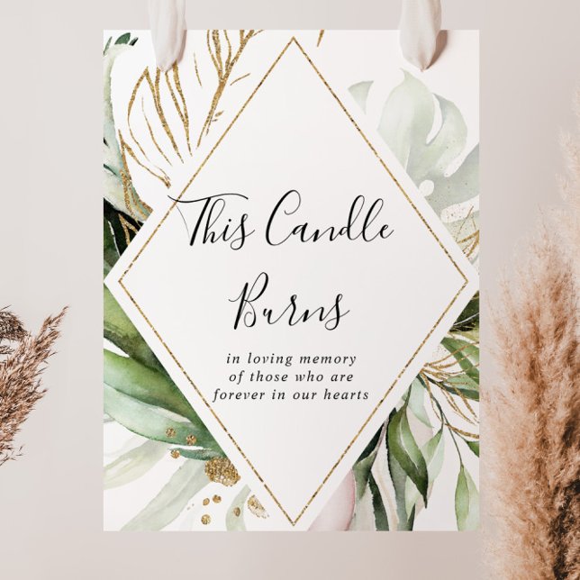 Affiche Bougie Géométrique Or Tropical Celle-Ci Brûle Sign (Créateur téléchargé)