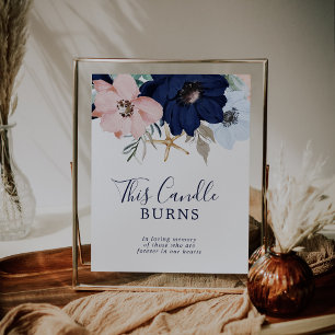 Affiche Bougie nautique moderne brûle le signe de mariage