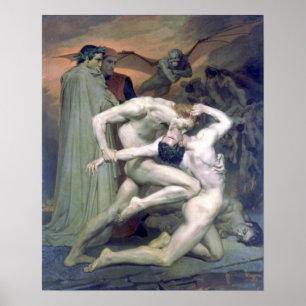 Affiche Bouguereau - Dante et Virgile au Enfers