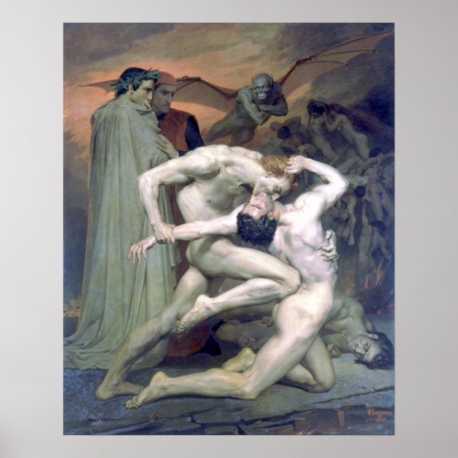 Affiche Bouguereau - Dante et Virgile au Enfers (Devant)
