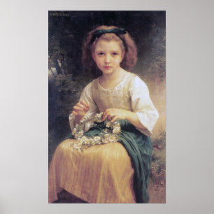 Affiche Bouguereau - Enfant Braiding A Crown, 1874