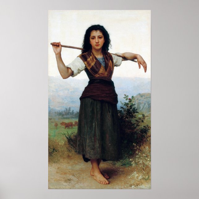 Affiche Bouguereau - La Petite Bergère (Devant)