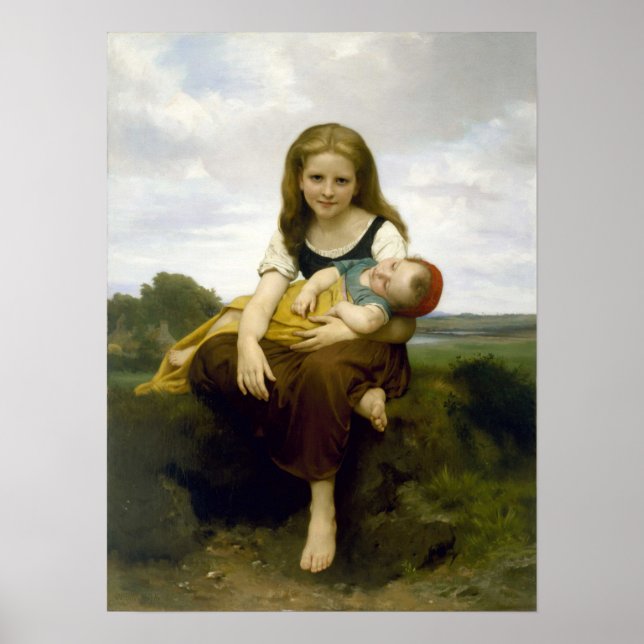 Affiche Bouguereau - La Soeur Aînée (Devant)