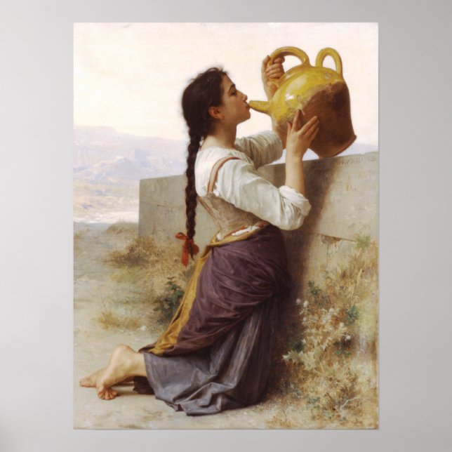 Affiche Bouguereau - La Soif (Devant)