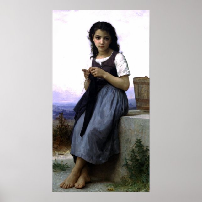 Affiche Bouguereau - La Tricoteuse (Devant)