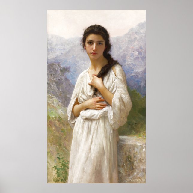 Affiche Bouguereau L'Attente 1901 Belle femme CC1206 (Devant)