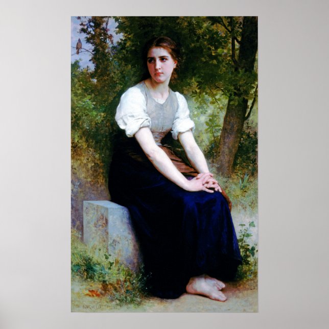 Affiche Bouguereau - Le Chant du Rossignol (Devant)