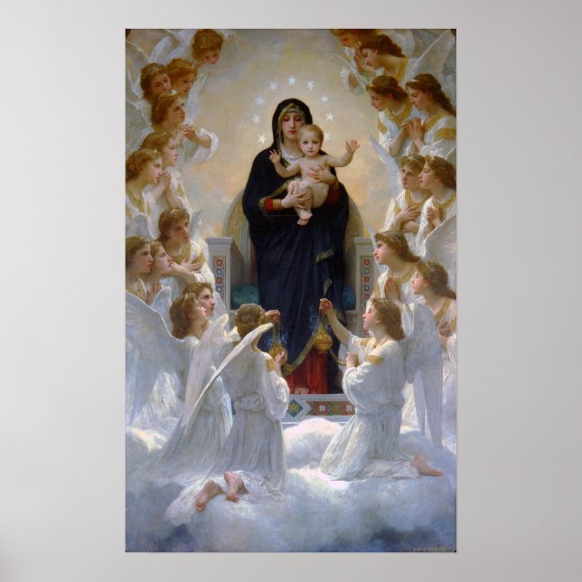 Affiche Bouguereau - The Virgin With Angels 1900 (Devant)