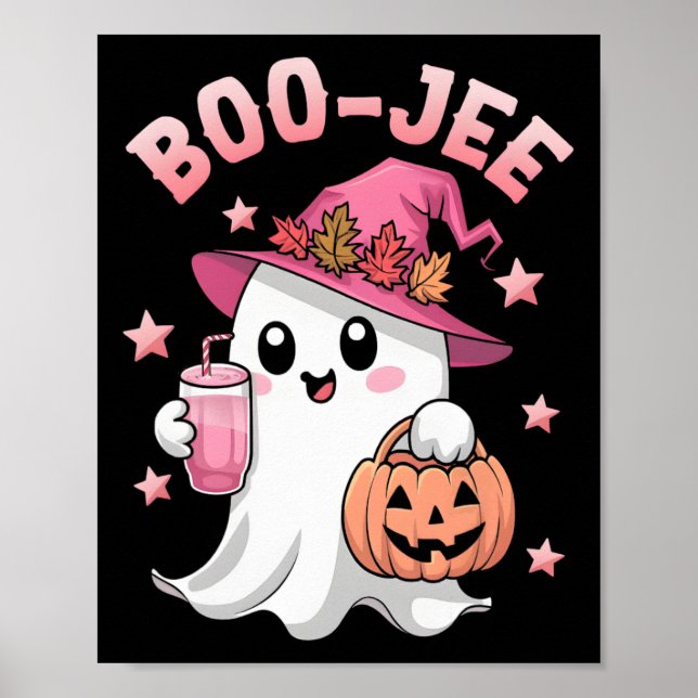 Affiche Boujee Boo Jee Éffrayant Citrouille d'Halloween ro (Devant)