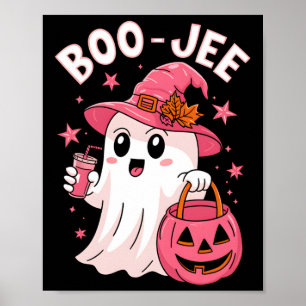 Affiche Boujee Boo Jee Éffrayant Citrouille d'Halloween ro