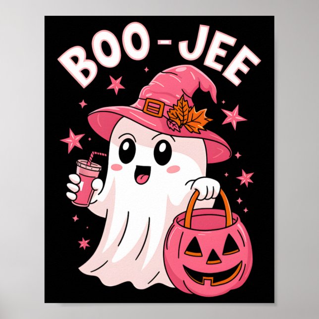 Affiche Boujee Boo Jee Éffrayant Citrouille d'Halloween ro (Devant)