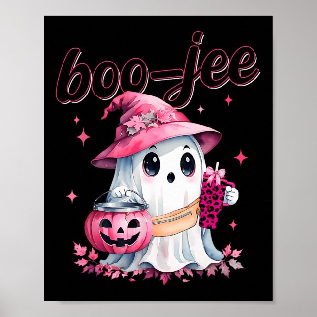Affiche Boujee Boo Jee Éffrayant Citrouille d'Halloween ro (Devant)