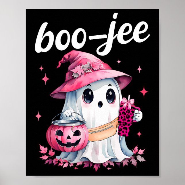 Affiche Boujee Boo Jee Éffrayant Citrouille d'Halloween ro (Devant)