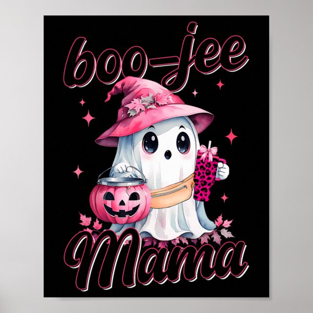 Affiche Boujee Boo Jee Éffrayant Citrouille d'Halloween ro (Devant)