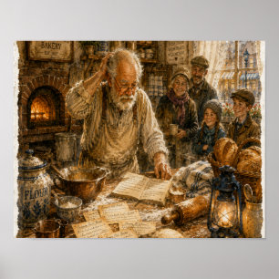 Affiche Boulanger qui a oublié sa propre recette, assiette
