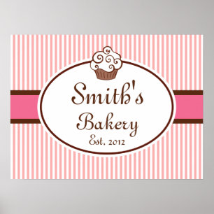 Affiche Boulangerie Cupcake customisée Signal Art