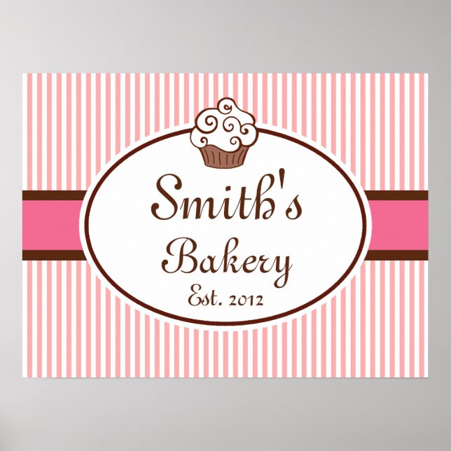 Affiche Boulangerie Cupcake customisée Signal Art (Devant)