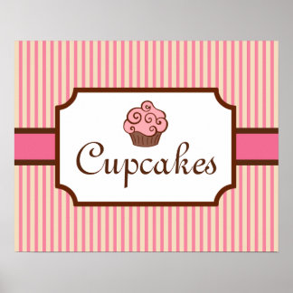 Affiche Boulangerie Cupcake de style vintage Imprimer