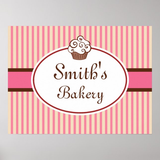 Affiche Boulangerie Cupcake Personnalisée Signal Art (Devant)