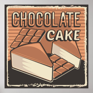 Affiche boulangerie de gâteau au chocolat vintage rétro