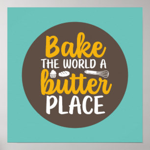 Affiche Boulangerie Drôle Typographie Cuisine Rétro Décor