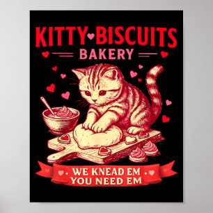 Affiche Boulangerie Kitty Biscuits Nous les pétrissons Vou