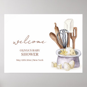 Affiche Boulangerie minimaliste Boho Chef Baby shower Bien