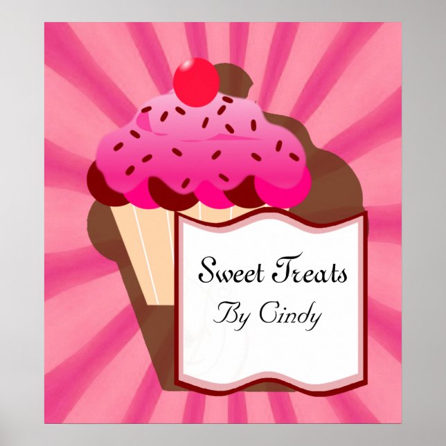Affiche Boulangerie Sweet Cupcake (Devant)