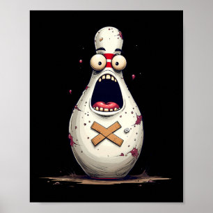 Affiche Boulangeries Drôle Peur Pin De Bowling Graphique P