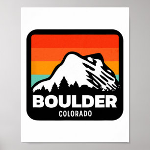 Affiche Boulder Colorado Ski Snowboard Voyage en famille