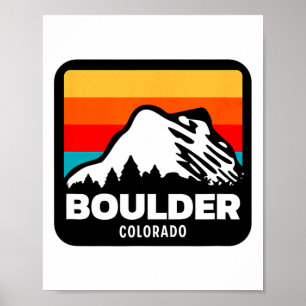 Affiche Boulder Colorado Ski Snowboard Voyage en famille 1